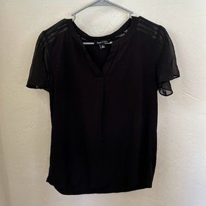 Black V Neck Shirt Blouse